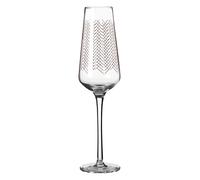 Orsina Set of 4 Champagne Flutes Glass, Bubble-Preserving Champagne Stemware With Gold Graphics, Hand Blown Glasses in Clear Orsina Clear