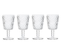 Orsina Set Of 4 Clear Wine Glasses, Decorative Champagne Stemware, Crystal Wine Goblets, Textured Champagne Flutes