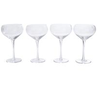 Orsina Set of 4 Cocktail Glasses, 320ml Fluted Stemware Set With Clear Glass, Lightweight Cocktail Glassware Set Orsina Clear