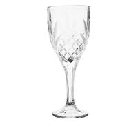 Orsina Set of 4 Crystal Wine Goblets, Patterned Wine Glasses, Clear Drinking Glasses, Embossed Stem Glassware Orsina Clear