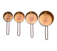 Orsina Set Of 4 Rose Gold Measuring Cups,nestable Portioning Cups,kitchen Ingredient Cups With Debossed Details