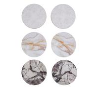 Orsina Set Of 6 Assorted Marble Effect Cork Coasters, Multicoloured Wavy Pattern Drink Mats, Heat Resistant Orsina Multicolor