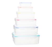 Orsina Set of 6 Rectangular Food Containers, Multicolor Food Boxes with Airtight Lids, Food Prep Storage Containers in Clear Orsina Clear