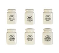 Orsina Set of 6 Vintage Home Jars in Cream Orsina Cream