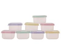 Orsina Set of Eight Assorted Mini Storage Containers, 100ml Capacity, BPA-Free Plastic with Secure Snap-On Lids in Clear Orsina Clear