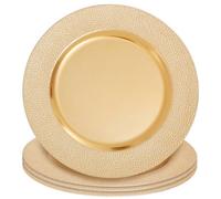 Orsina Set Of Four 33Cm Dia Gold Finish Pebble Effect Charger Plates