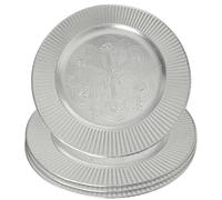 Orsina Set of Four 33cm Dia Redbud Silver Charger Plates Orsina Silver