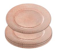 Orsina Set Of Four 33Cm Dia Rose Gold Crocodile Effect Charger Plates