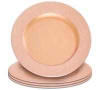 Orsina Set Of Four 33Cm Dia Rose Gold Pebble Effect Charger Plates