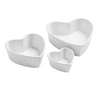 Orsina Set Of Four Amour Heart Shape White Dishes