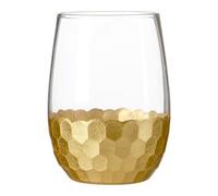 Premier Housewares Astrid Glass Tumblers, Gold, 6 x 6 x 10 cm, Set of 4