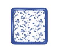 Orsina Set of Four Blue Rose Coasters, Durable Heat-Resistant Cork Table Mats with Elegant Floral Design Orsina Blue