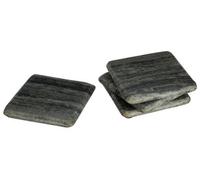 Premier Housewares Marble Square Coasters, Grey, Set of 4