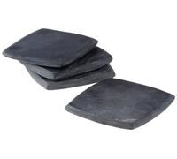 Orsina Set Of Four Grey Marble Square Coasters, Durable Natural Stone Coasters For Home & Kitchen in Dark Grey Orsina Dark Grey