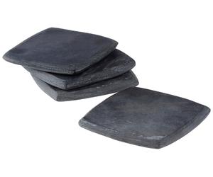 Orsina Set Of Four Grey Marble Square Coasters, Durable Natural Stone Coasters For Home & Kitchen in Dark Grey Orsina Dark Grey