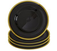 Orsina Set Of Four Ida 33Cm Dia Black Glass Charger Plates