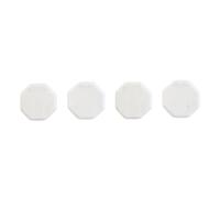 Orsina Set Of Four White Marble Octagonal Coasters, Durable Natural Stone Coasters Orsina White