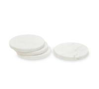 Orsina Set Of Four White Marble Round Coasters, Durable Natural Stone Coasters