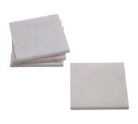 Orsina Set Of Four White Marble Square Coasters, Durable Natural Stone Coasters For Home & Kitchen Orsina White