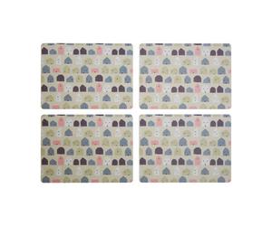 Orsina Set Of Four Wild Cottage Placemats, Charming Multicoloured Geometric Design, Heat Resistant Dining Mats