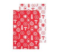 Premier Housewares Tea Towels Besa - Set of 2, Red