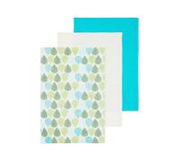 Orsina Set Of Three Green Leaf Tea Towels