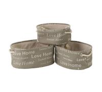 Premier Housewares English Words Oval Storage Hampers, Natural, Set of 3
