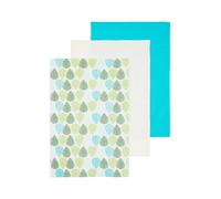 Orsina Set Of Three Leaf Tea Towels in Green Orsina Green