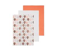 Orsina Set Of Three Orange Leaf Tea Towels