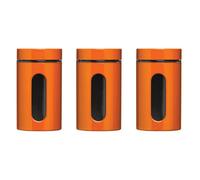 Orsina Set Of Three Orange Storage Jars