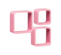 Orsina Set Of Three Pink Mdf Wall Cubes