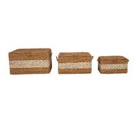 Orsina Set Of Three Seagrass Baskets With Lids
