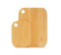 Orsina Set of Two Bamboo Cutting & Serving Boards, Durable Wooden Cutting Boards with Hanging Holes in Natural Orsina Natural