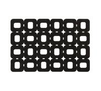 Orsina Set Of Two Black Felt Block Design Placemats, Durable Heat-Resistant Table Mats For Dining