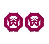 Orsina Set of Two Hot Pink Felt Hexagonal Butterfly Design Placemats, Durable Heat-Resistant Table Mats for Dining Orsina Pink