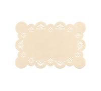 Orsina Set Of Two Ivory Felt Flower Design Placemats, Durable Heat-Resistant Table Mats For Dining