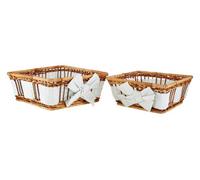 Premier Housewares Fern Baskets with Cream Lining and Bow Detail - Set of 2