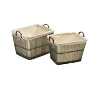 Interiors by Premier Rattan/Bamboo Grey Washed Set Of 2 Storage Baskets