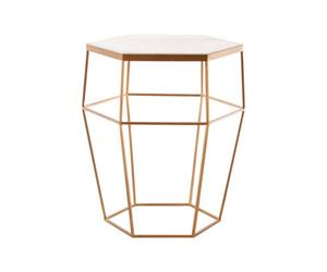 Orsina Shalimar Hexagonal Marble Top Side Table