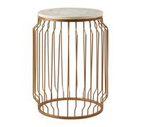 Orsina Shalimar Marble Round Side Table With Wireframe Base