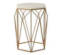 Orsina Shalimar Marble Top Side Table With Geometric Base