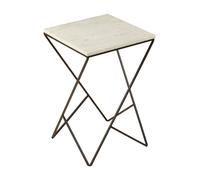 Orsina Shalimar Marble top Square Side Table in White Orsina White