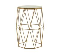 Orsina Shalimar Octagonal Marble And Gold Side Table