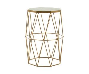 Orsina Shalimar Octagonal Marble And Gold Side Table