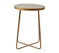 Orsina Shalimar Round Marble Top Side Table With Cross Base