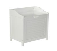 Orsina Shutter White Wood Laundry Storage Cabinet Orsina White