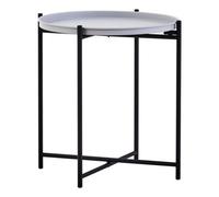 Orsina Side Table With Round Grey Top, Contrasting Colours And Unique Base Small Lounge Tables, Sleek Bedside Table