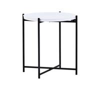 Orsina Side Table With Round White Top, Contrasting Colours And Unique Small Lounge Tables, Sleek Bedside Table