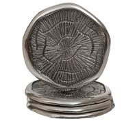 Orsina Silva Set Of Four Oak Effect Silver Top Coasters Orsina Silver