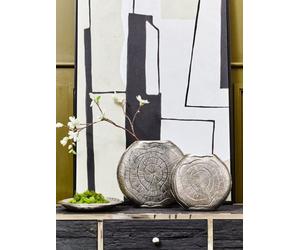 Orsina Silva Small Oak Effect Silver Finish Vase